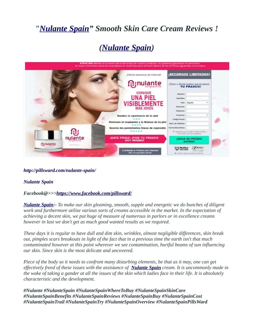 nulante spain smooth skin care cream reviews
