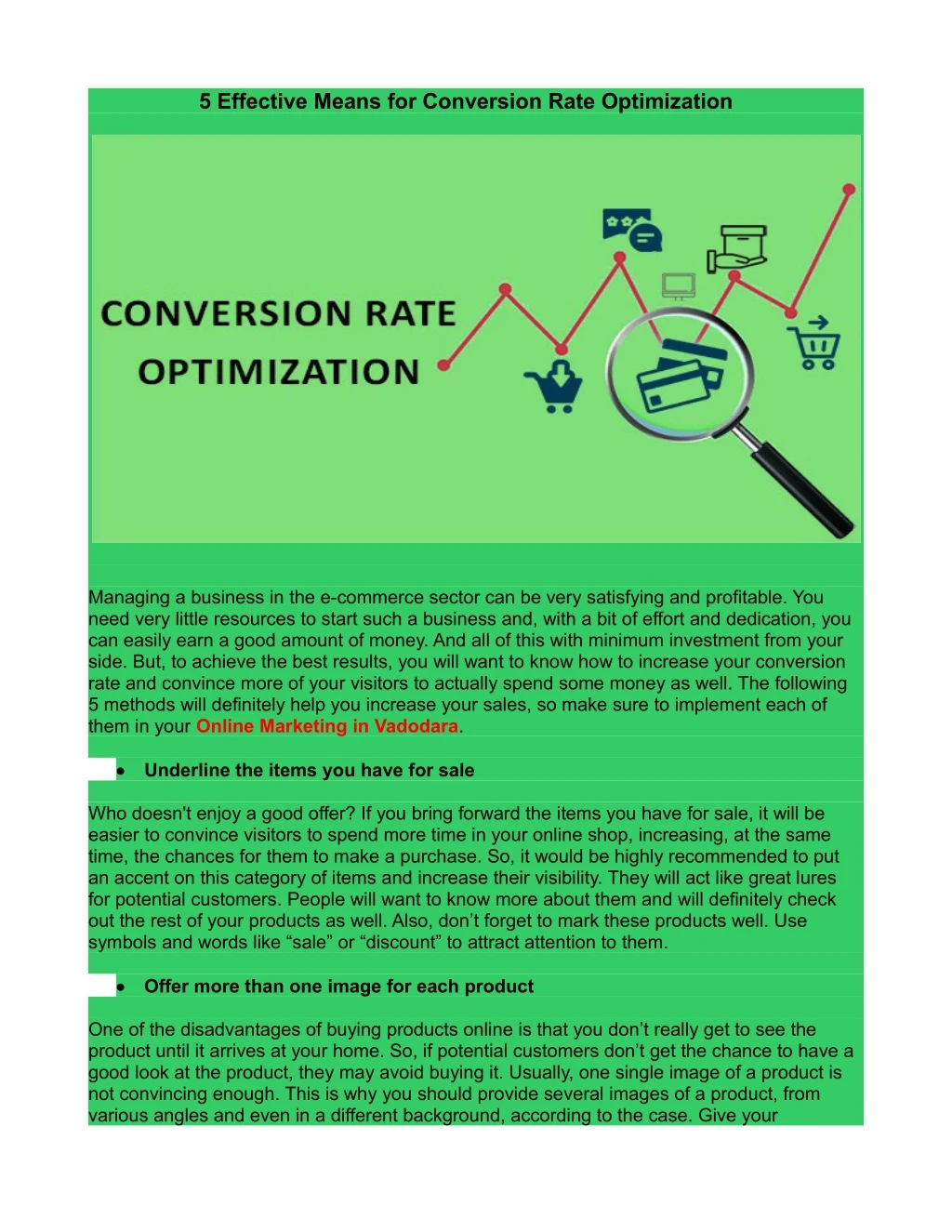 5 effective means for conversion rate optimization