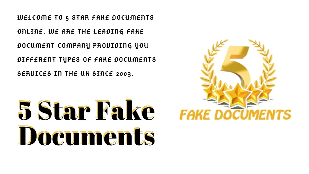 welcome to 5 star fake documents