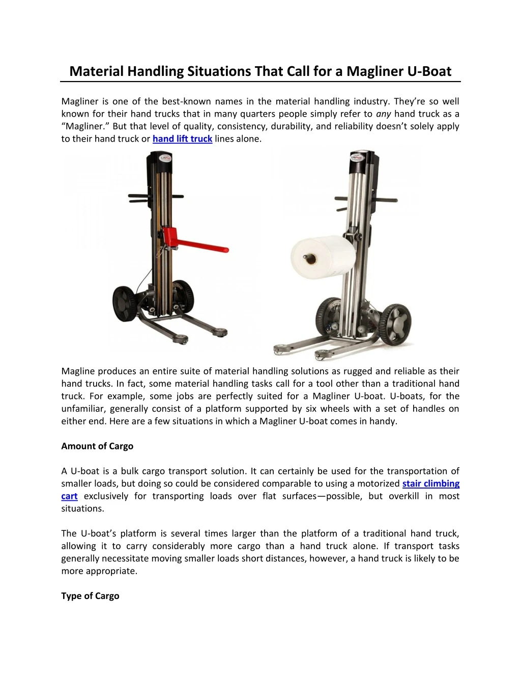 material handling situations that call