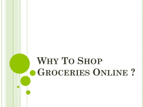 Why to shop online grocery