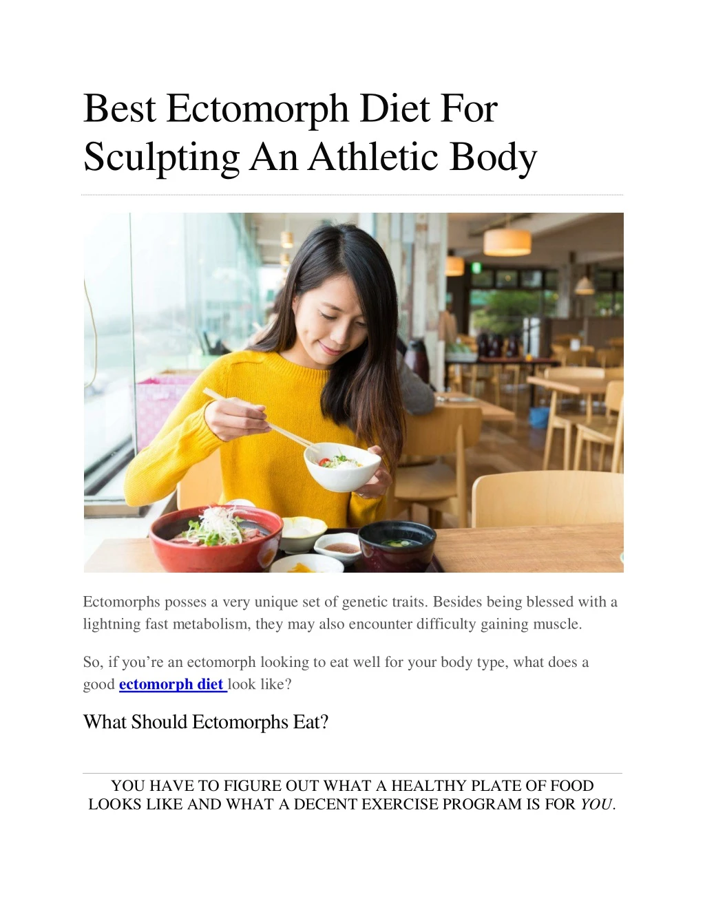 best ectomorph diet for sculpting an athletic body