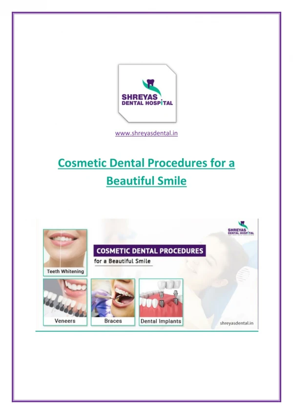 Cosmetic Dental Procedures for a Beautiful Smile