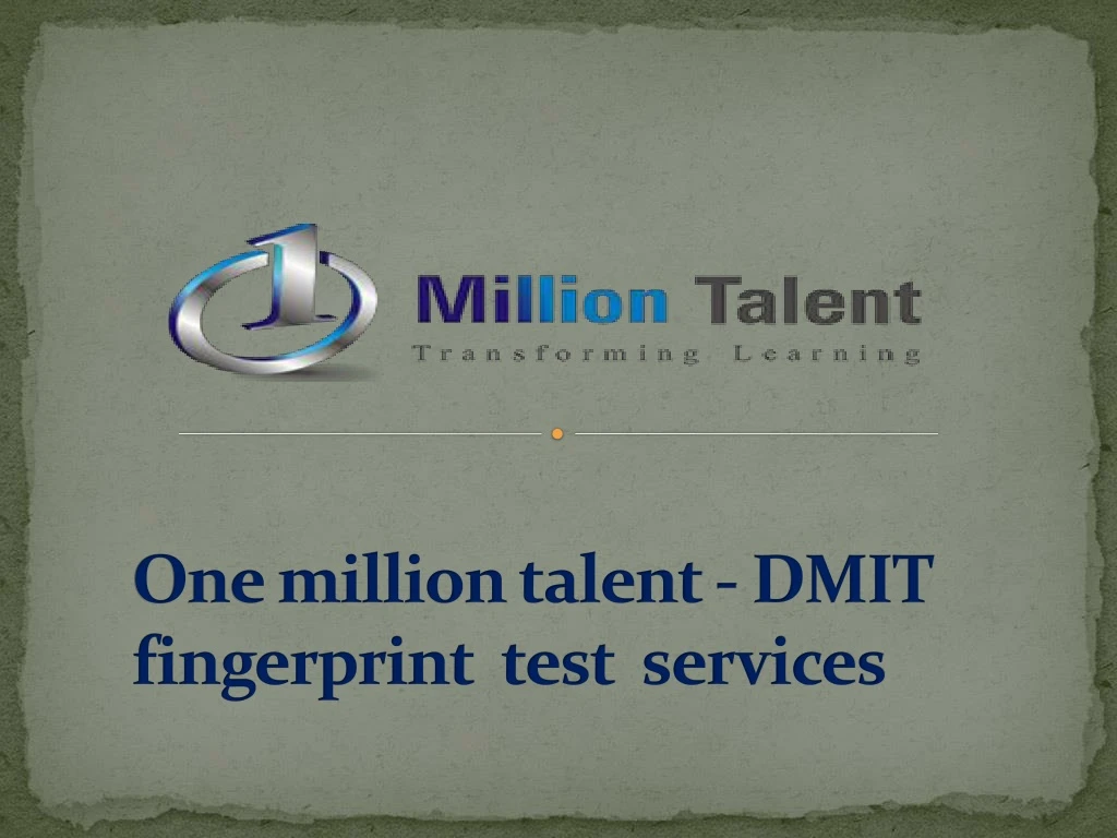 one million talent dmit fingerprint test services