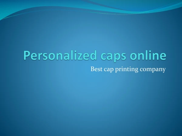 personalized caps online