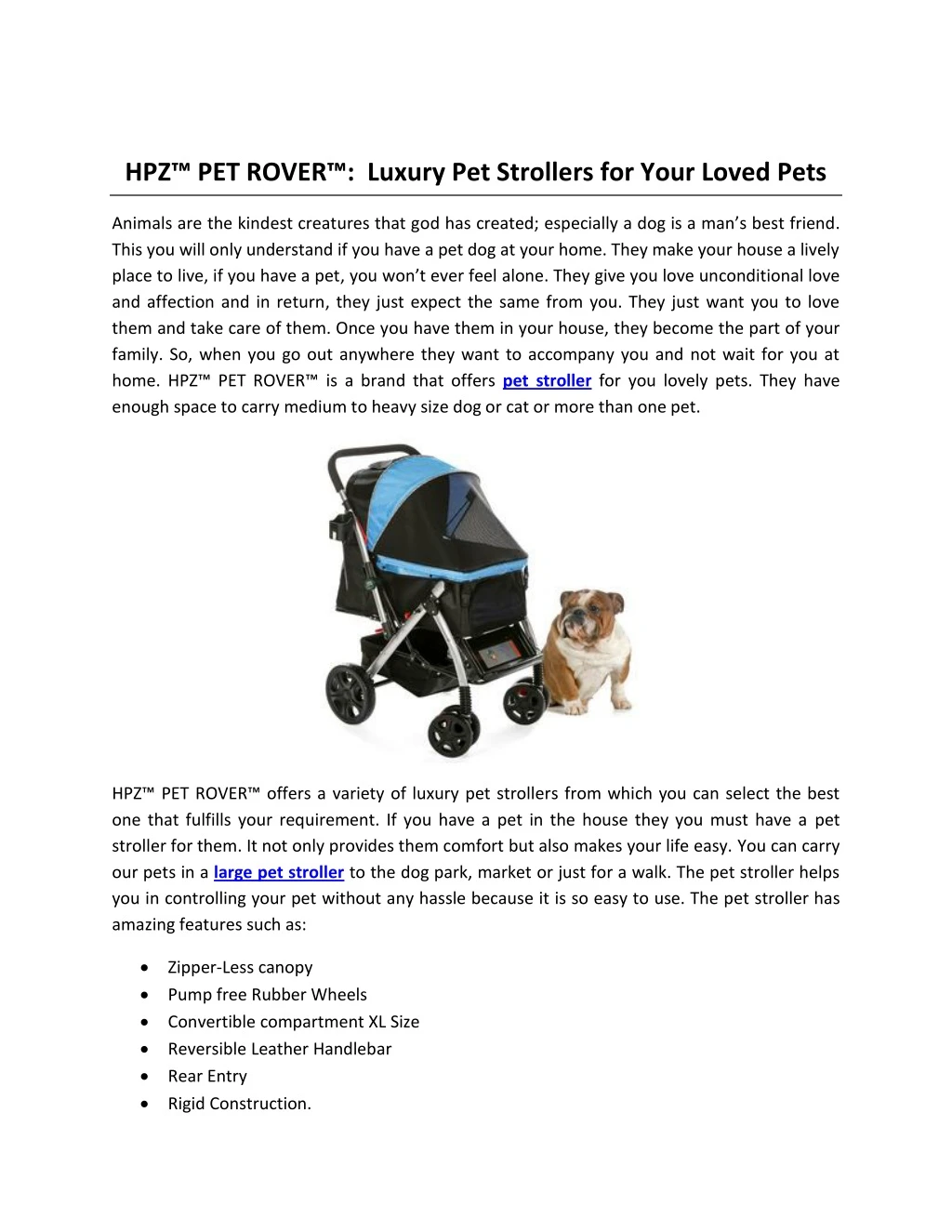 hpz pet rover luxury pet strollers for your loved