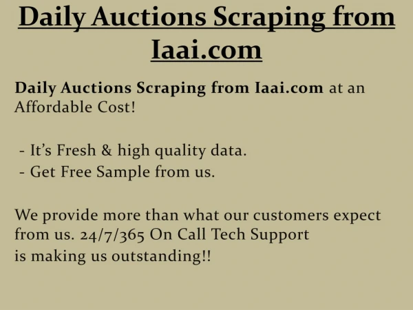 Daily Auctions Scraping from Iaai.com