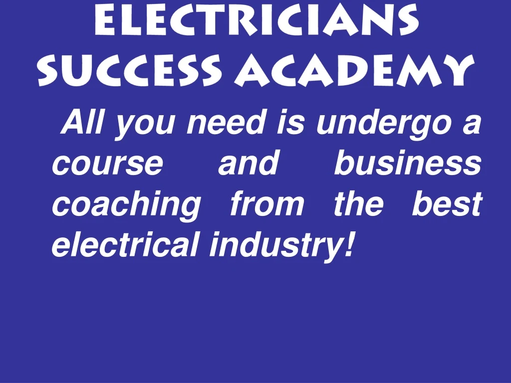 electricians success academy
