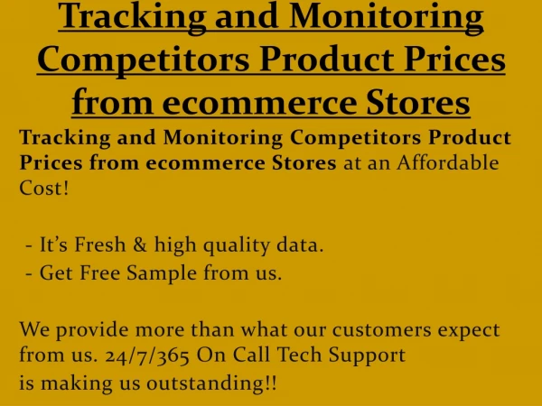 tracking and monitoring competitors product prices from ecommerce stores