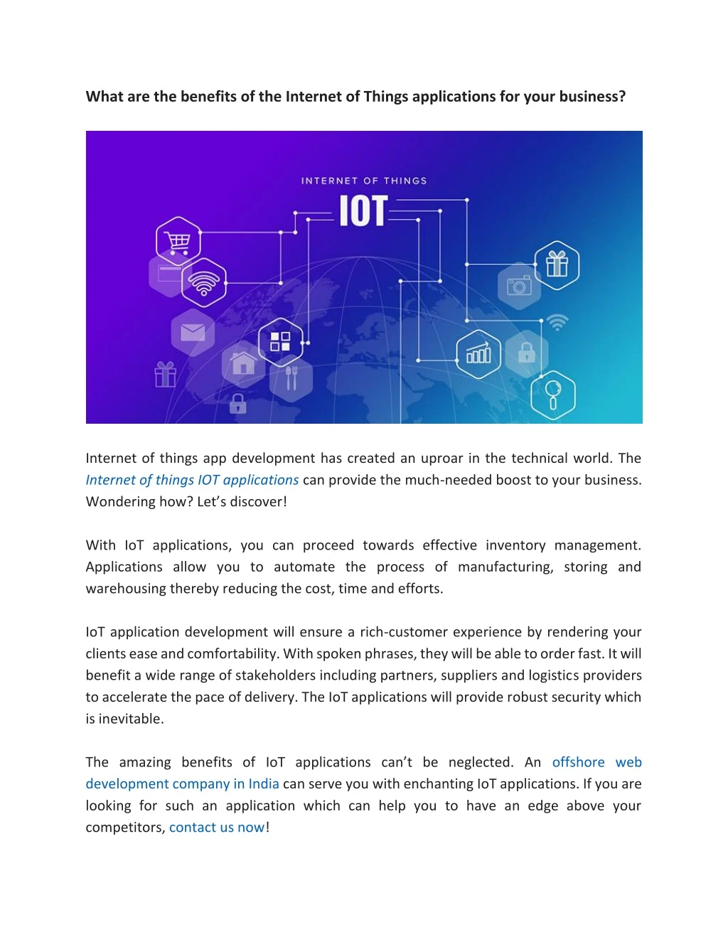 what are the benefits of the internet of things
