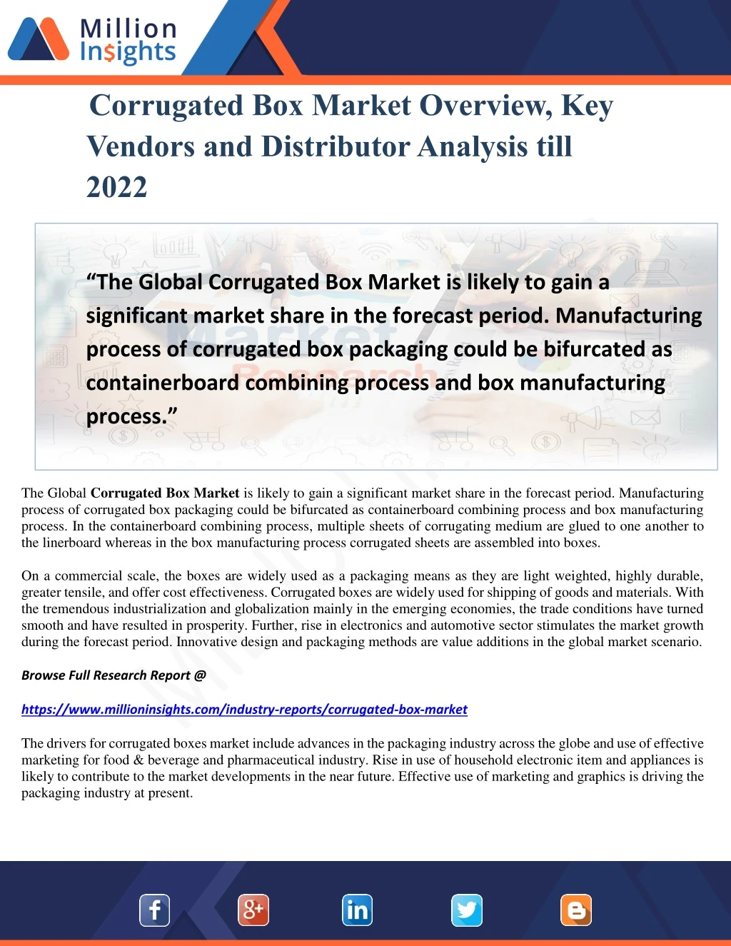 corrugated box market overview key vendors