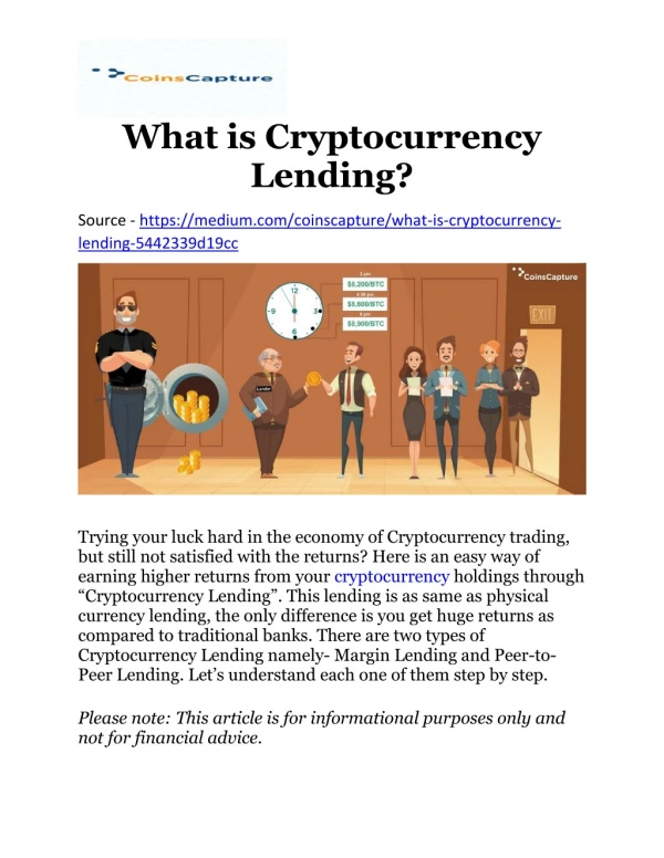 What is Cryptocurrency Lending? | Coinscapture