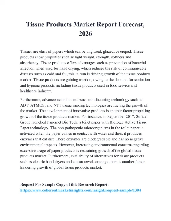 Tissue Product Market