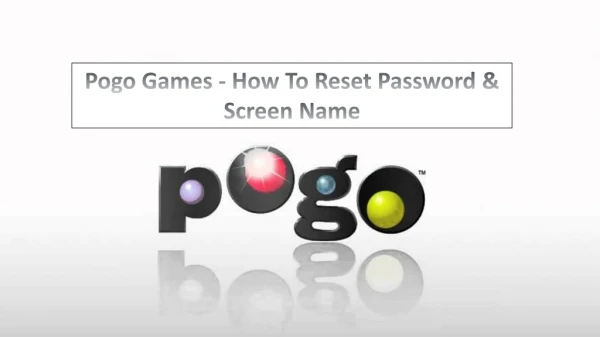 Pogo games how to reset password screen name