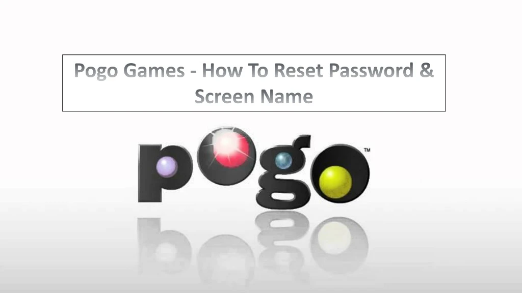 pogo games how to reset password screen name