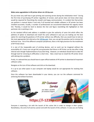 Make some upgradation in HP printer driver via 123.hp.com - slide 1