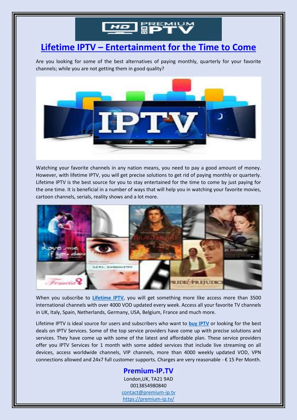 lifetime iptv entertainment for the time to come