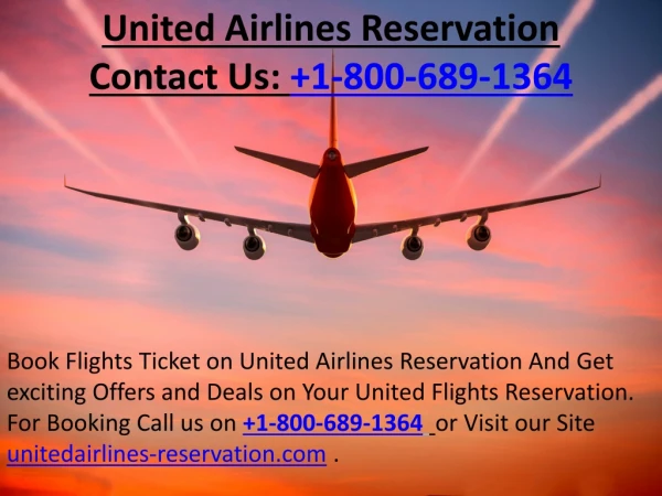 1-800-689-1364 United Airlines Flights Reservation