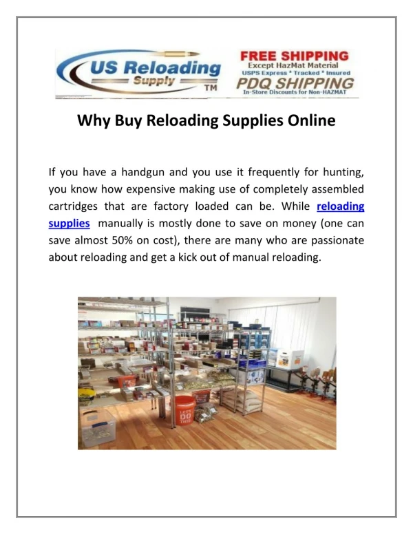 Reloading Supplies Products for Sale