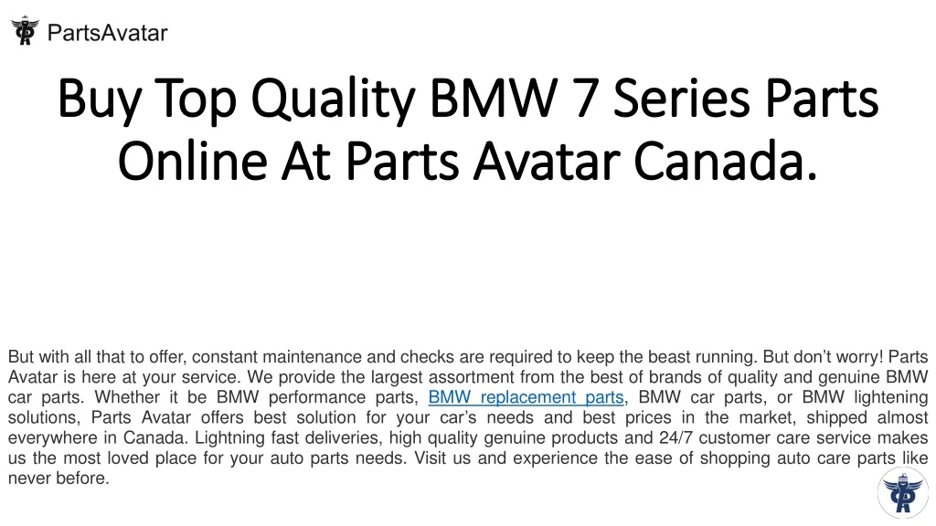buy top quality bmw 7 series parts online at parts avatar canada