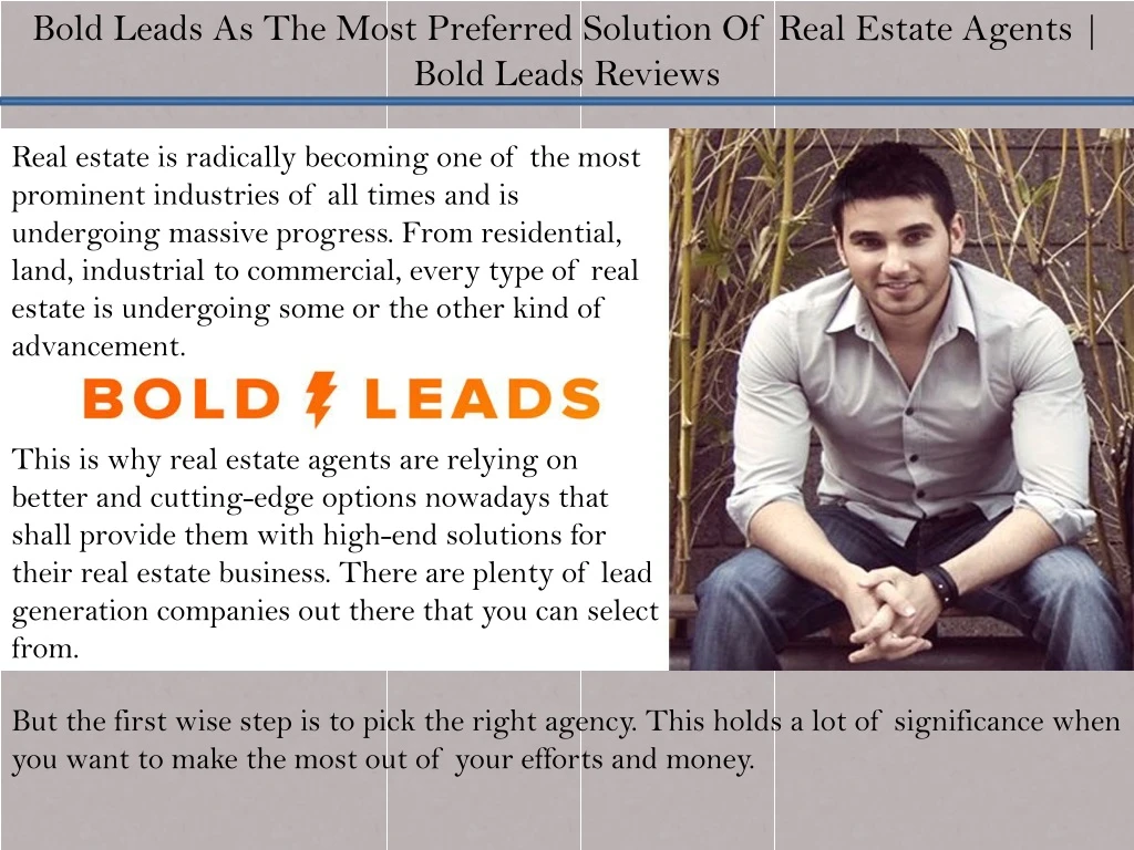 bold leads as the most preferred solution of real