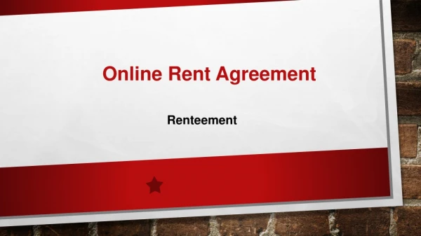 Online Rent Agreement - Renteement