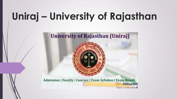 Uniraj Rajasthan University Admission, Result, Admit card