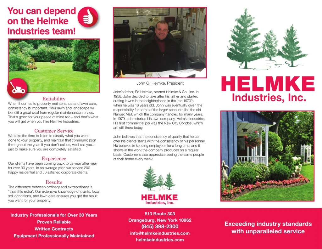 you can depend on the helmke industries team