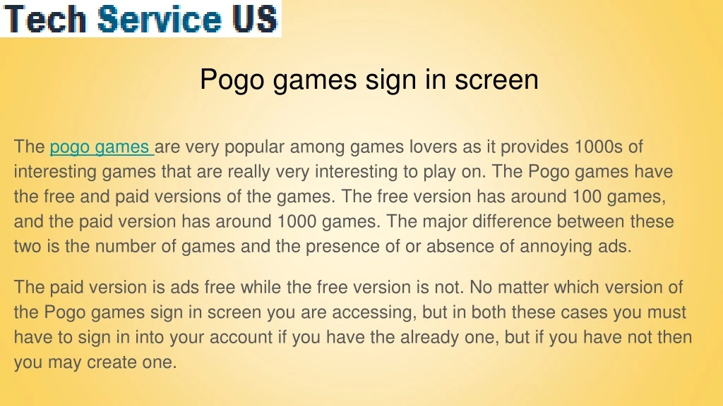 pogo games sign in screen