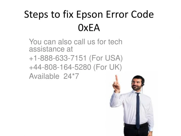 Steps to fix Epson Printer Error Code 0xea