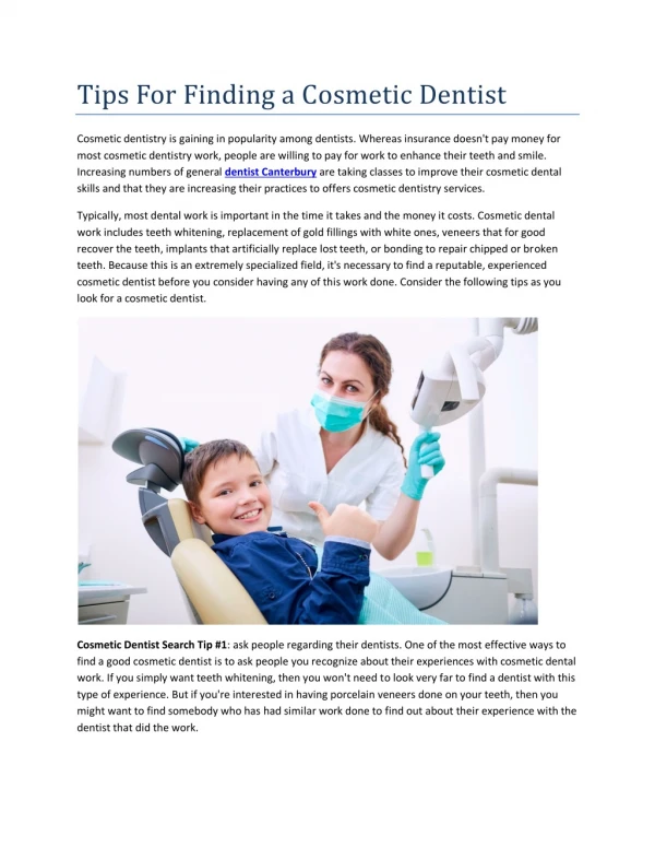 Tips For Finding a Cosmetic Dentist