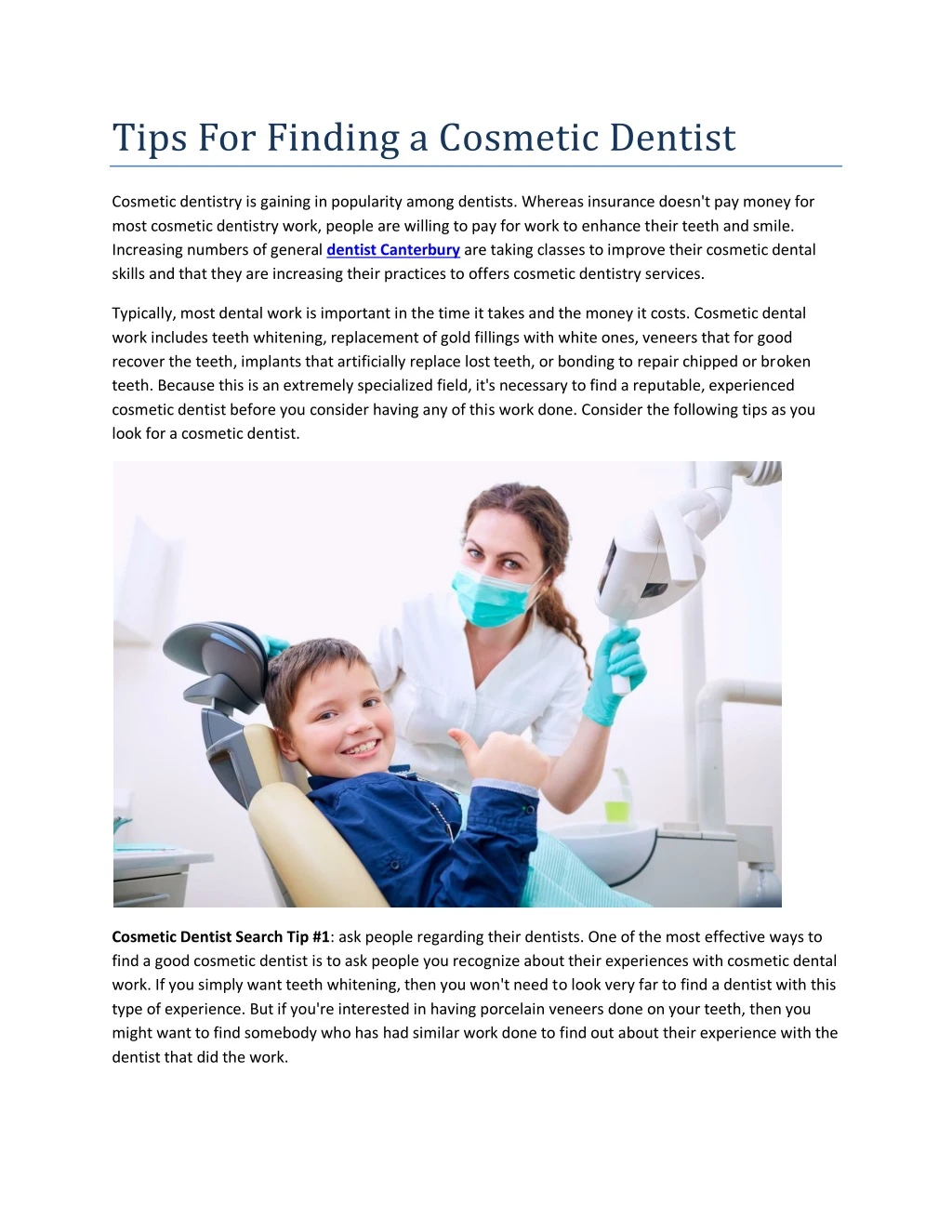 tips for finding a cosmetic dentist