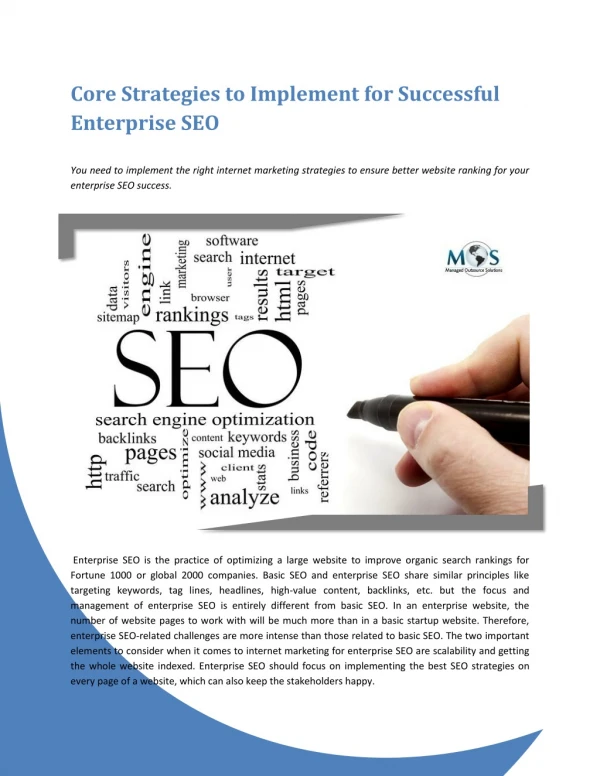 Core Strategies to Implement for Successful Enterprise SEO