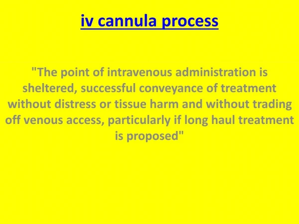 iv cannula process