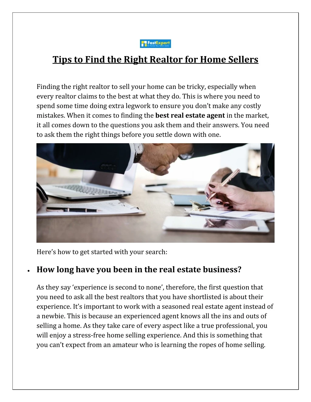 tips to find the right realtor for home sellers