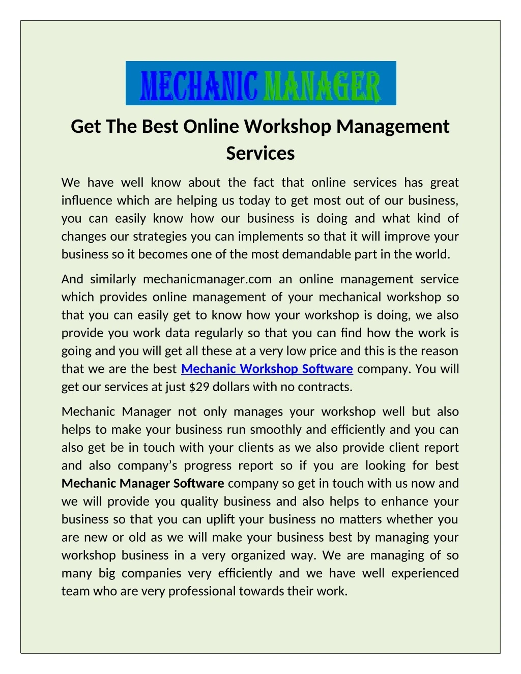 get the best online workshop management services