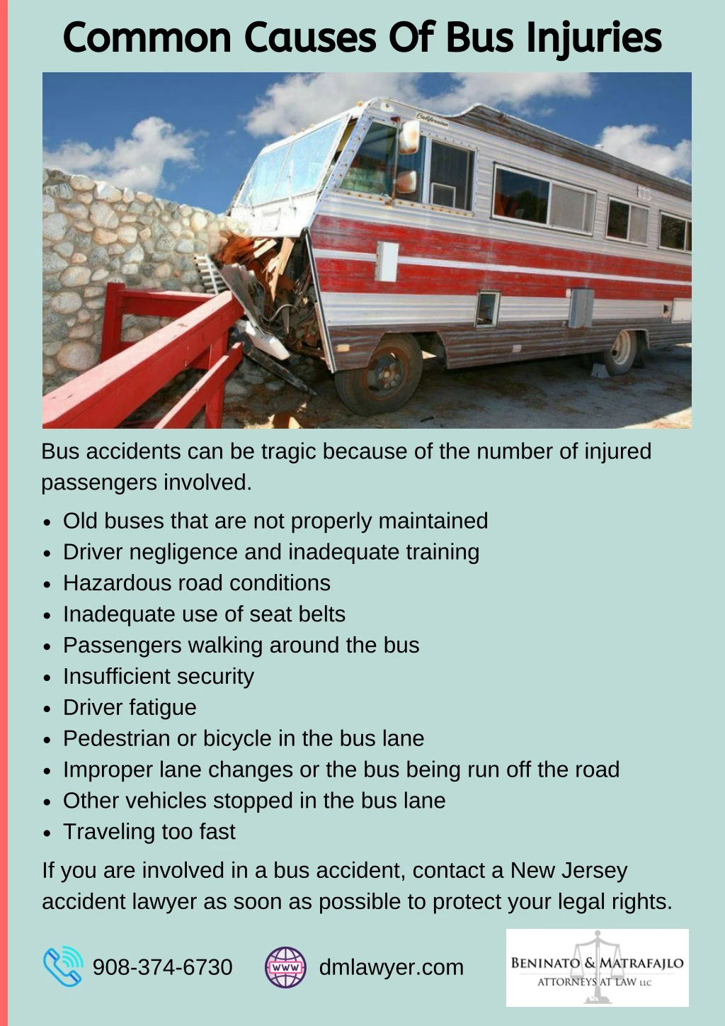 common causes of bus injuries
