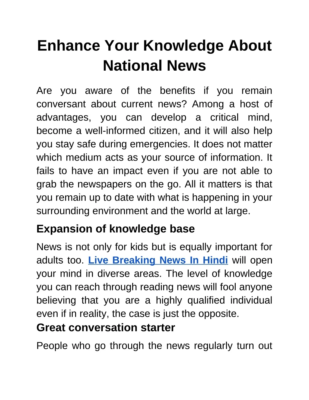 enhance your knowledge about national news