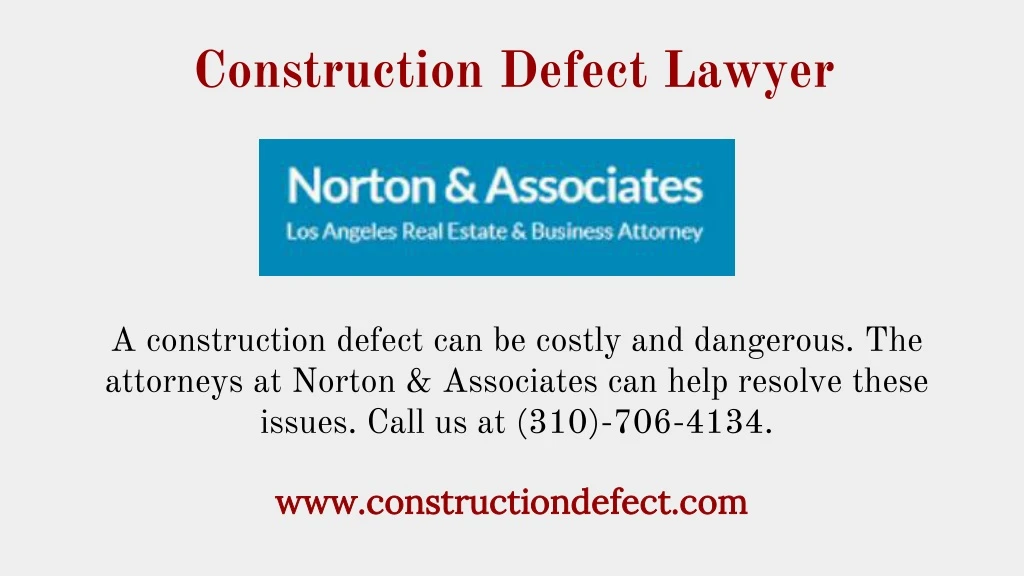construction defect lawyer