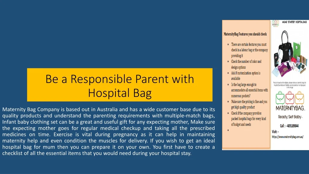 be a responsible parent with hospital bag