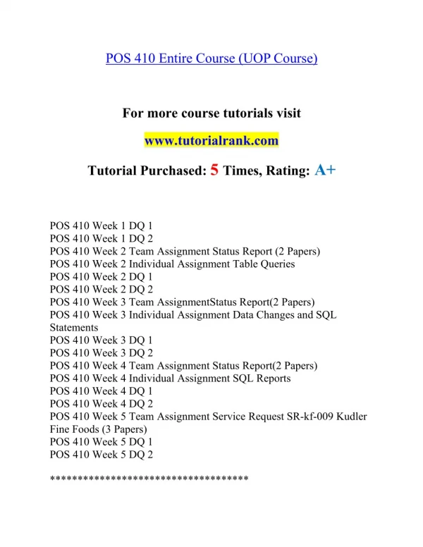 POS 410 Inspiring Innovation- tutorialrank.com