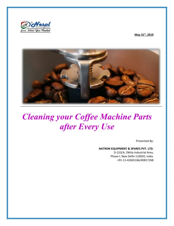 Cleaning your Coffee Machine Parts after Every Use