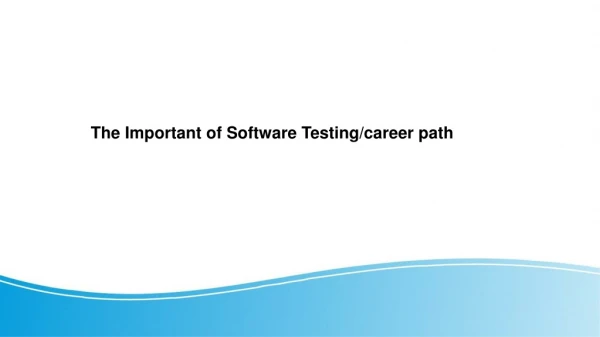 The Important of Software Testing/career path