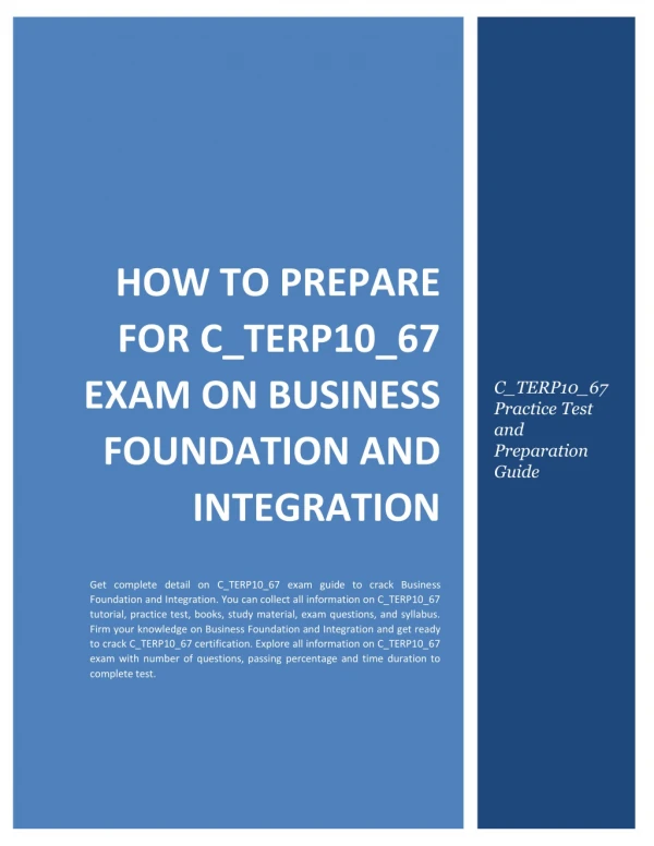 Prepare For BPI (C_TERP10_67) Certification Exam