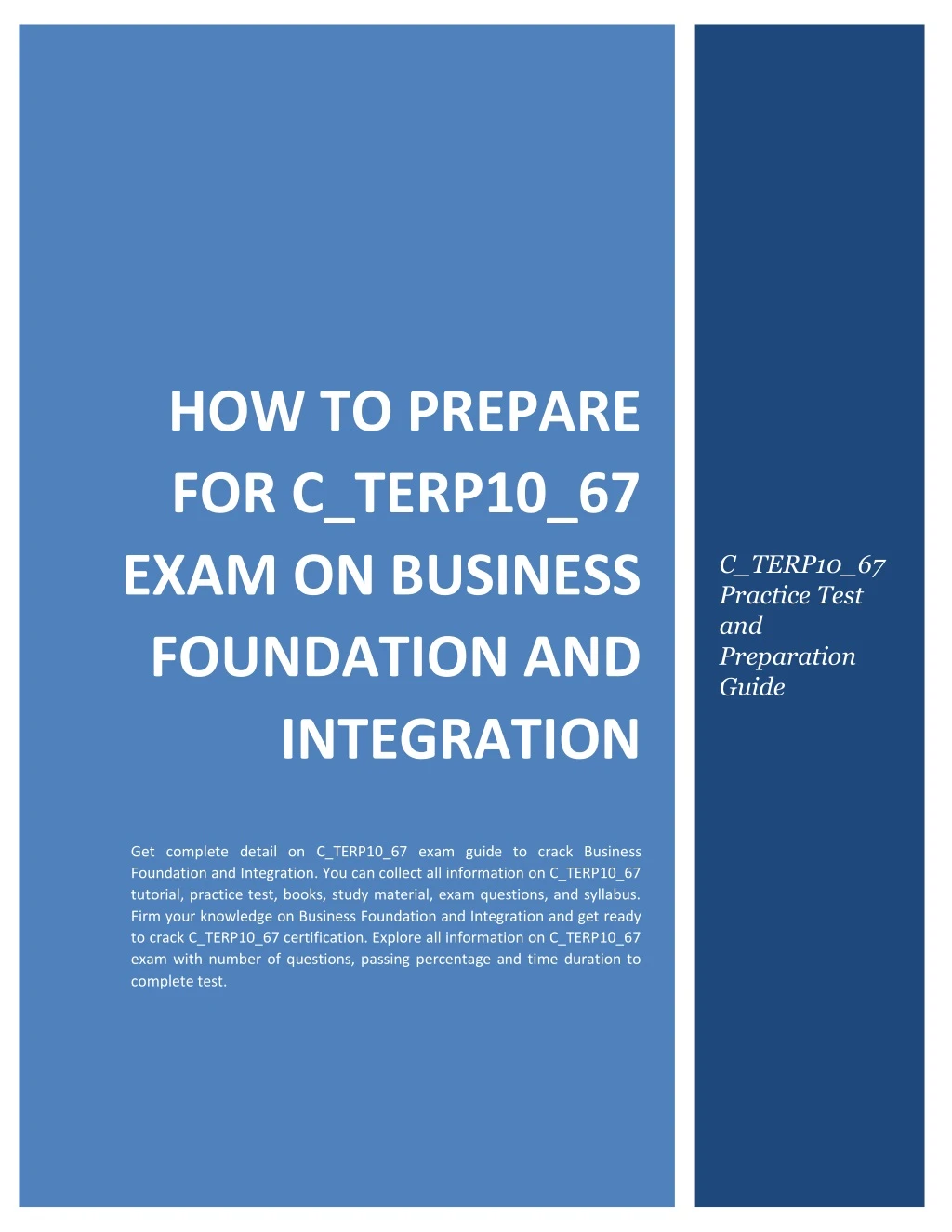 how to prepare for c terp10 67 exam on business