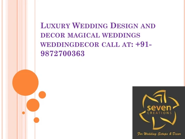 Theme Wedding Decorations in Ludhiana- Sevencreations