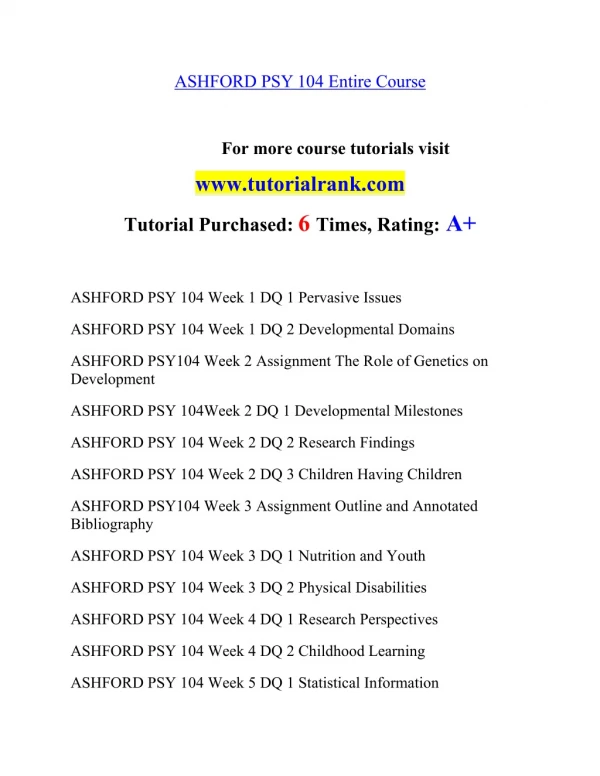 PSY 104 Inspiring Innovation- tutorialrank.com