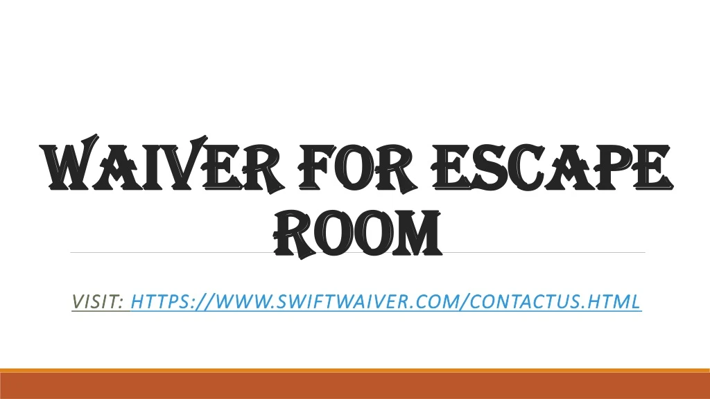 waiver for escape room