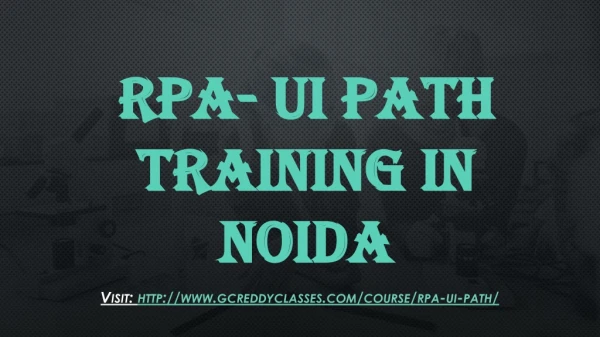 rpa ui path training in noida