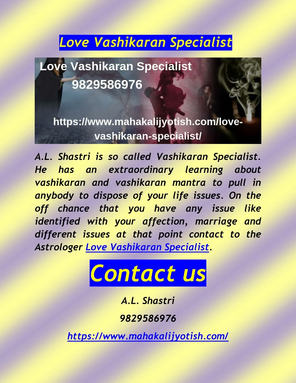love vashikaran specialist